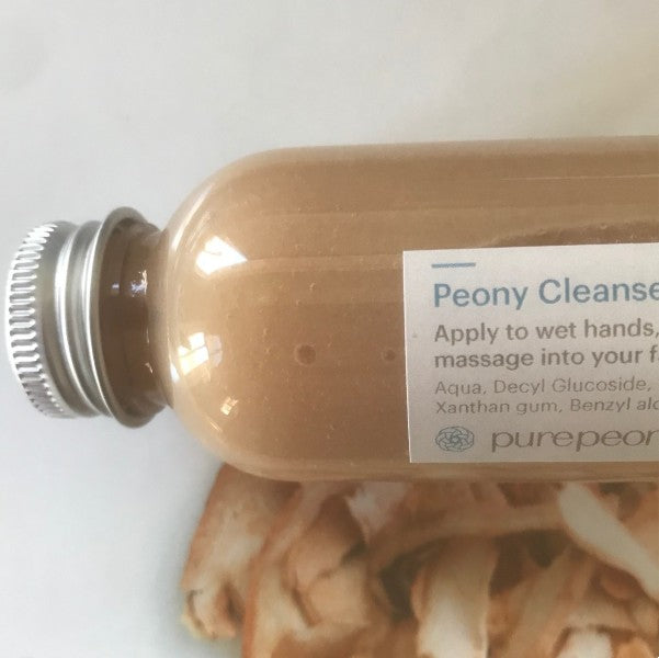 peony cleanser refill bottle with cap