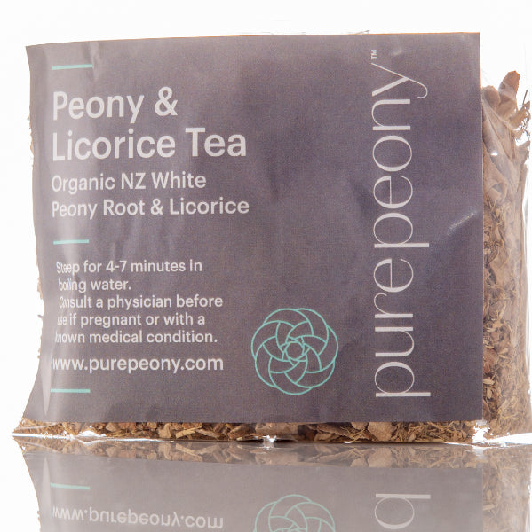 Pure Peony Licorice and Peony Root Tea. Bring immune and hormones into balance with this herbal tea, comes in biodegradable compostable bag