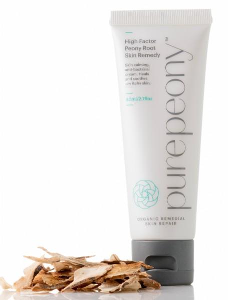 High Factor Peony Root Skin Cream for Eczema Relief - 80mls sugar cane tube, with organic root, Pure Peony made in NZ