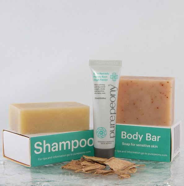 best natural treatment for rosacea Pure Peony High Factor Skin Remedy, healing shampoo and body bar. Made in NZ. Tester size cream
