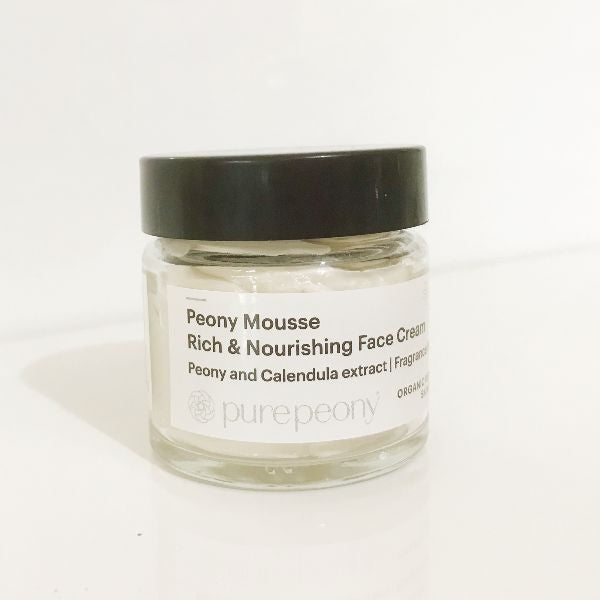 jar of peony mousse nourishing face cream peony and calendula