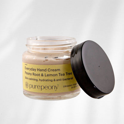 Jar of Everyday Hand Cream with 'purepeony' label on a white background