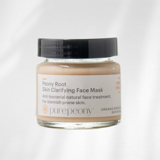 Jar of Peony Root Skin Clarifying Face Mask for acne by purepeony on a white background