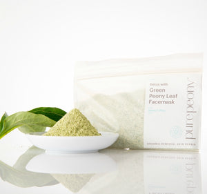 Detox Green Peony Leaf Facemask - Cooling and Cleansing 50gm great for acne, acne rosacea and deep facial cleanser